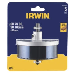 Irwin Gatzag Voor Hout En Gipsplaat. Ø68/74/80/90/100 Mm. 30 Mm Diep. 5-delig. 3 Irwin Gatzag Voor Hout En Gipsplaat. Ø68/74/80/90/100 Mm. 30 Mm Diep. 5-delig. -Kwaliteitswinkel Voor Thuishulpmiddelen 123 550