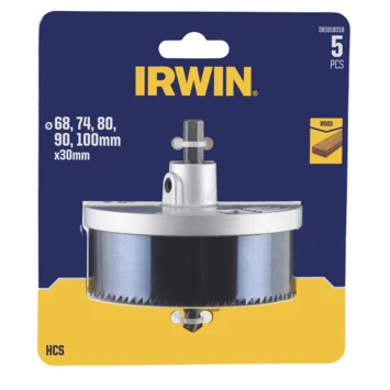 Irwin gatzag voor hout en gipsplaat. Ø68/74/80/90/100 mm. 30 mm diep. 5-delig. Irwin Gatzag Voor Hout En Gipsplaat. Ø68/74/80/90/100 Mm. 30 Mm Diep. 5-delig. -Kwaliteitswinkel Voor Thuishulpmiddelen 123 550