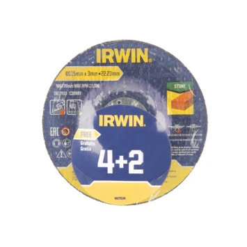 Irwin doorslijpschijven Ø115 mm. Dikte 3 mm. Voor steen. 6 stuks. Irwin Doorslijpschijven Ø115 Mm. Dikte 3 Mm. Voor Steen. 6 Stuks. -Kwaliteitswinkel Voor Thuishulpmiddelen 123 682