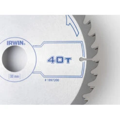 Irwin Cirkelzaagblad Ø190 Mm. Inclusief Reduceerringen Waardoor Geschikt Voor Asgat 16, 20 En 30 Mm, Vertanding 40T -Kwaliteitswinkel Voor Thuishulpmiddelen 123 865